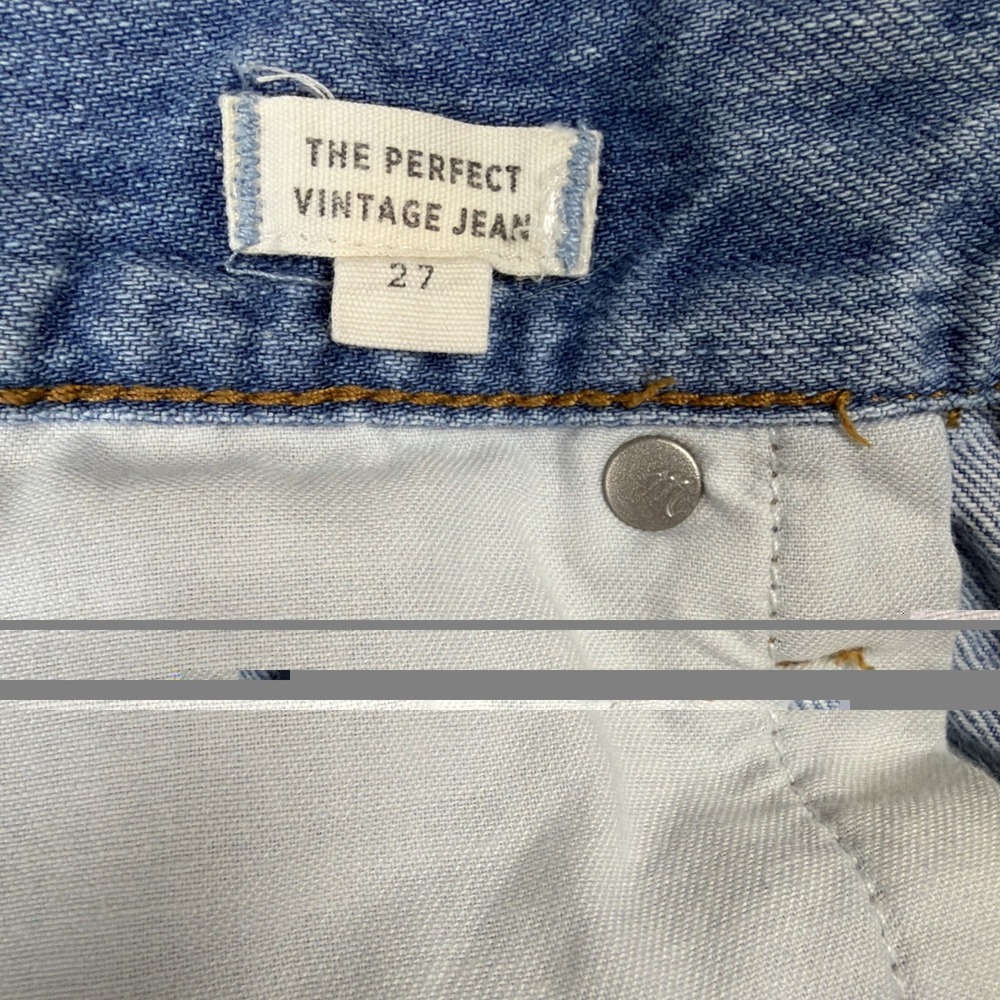 Madewell Perfect Vintage Jeans 27 High Rise 100% Cotton Light Wash Straight Leg - Picture 4 of 8